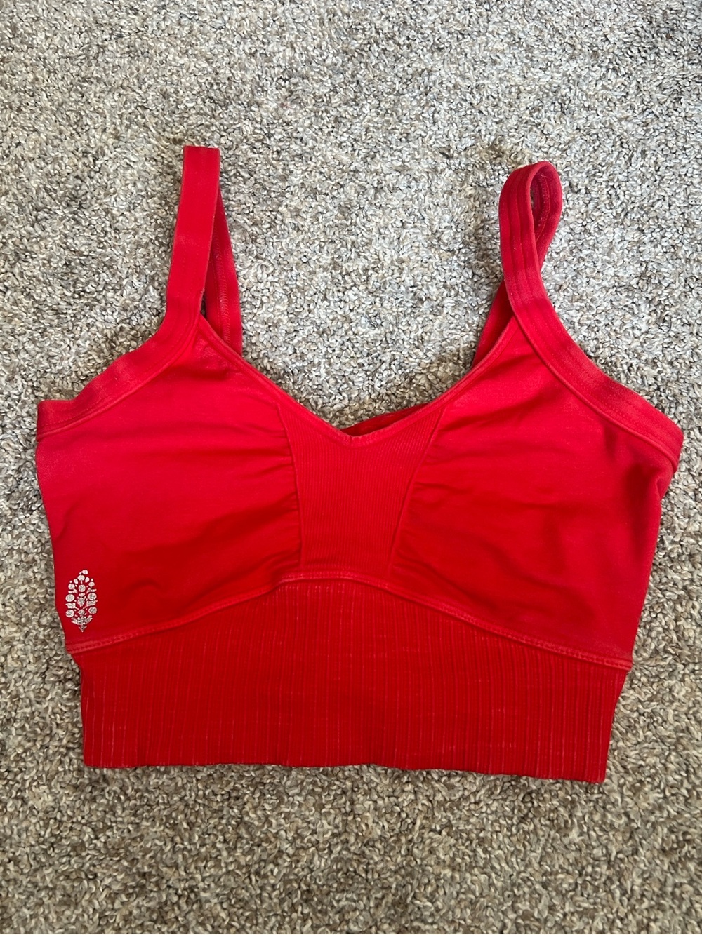 FP Movement by Free People Crimson Ribbed Longline Sports Bralette